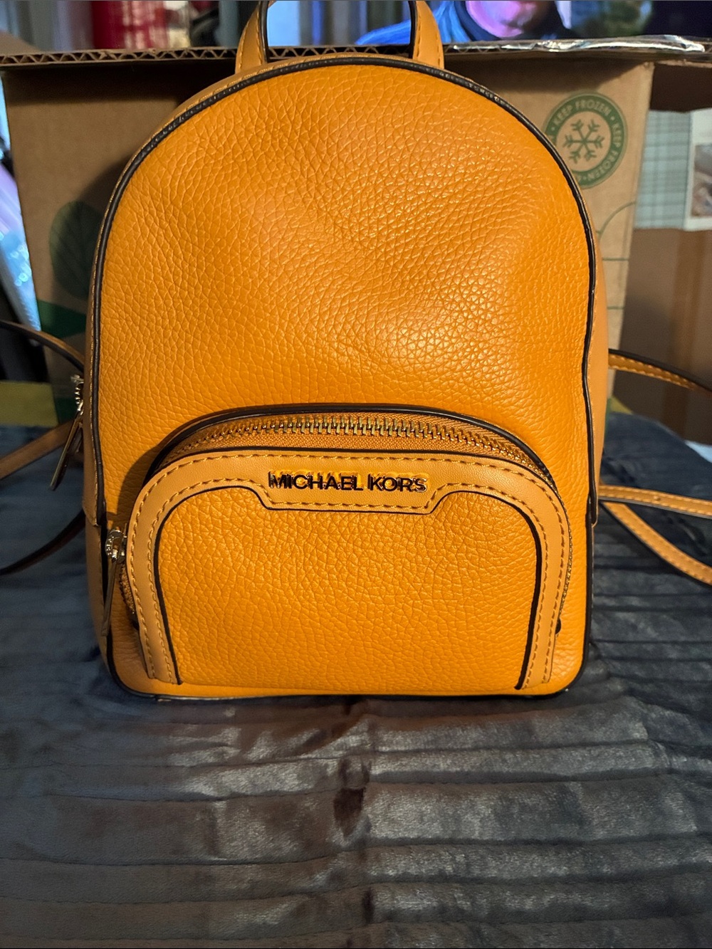 Coach Leather Mini Backpack in Mustard